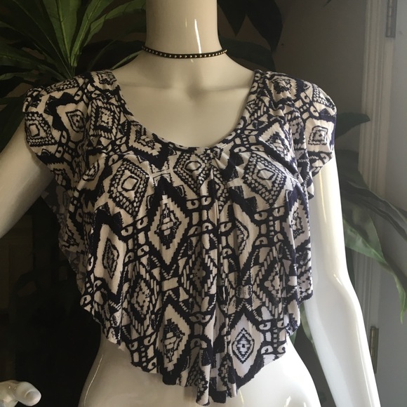 Navy & White Crop Top - Picture 2 of 8